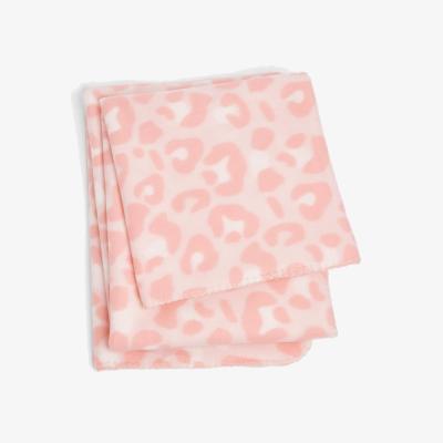 The Range Dreamscene Leopard Print Fleece Blanket Soft Throw, 120 x 150cm - Blush - Pink