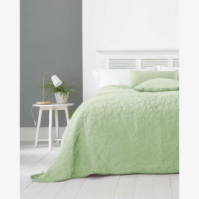 The Range Alexa Geometric Bedspread - Sage Green