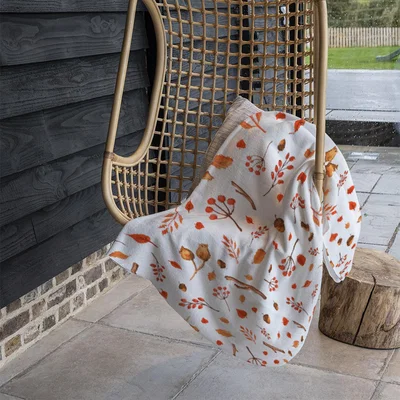 The Range Acorns  Leaves Blanket - Orange