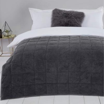 The Range Sleepdown Charcoal Weighted Blanket Teddy Fleece Gravity Throw - Charcoal / 8kg