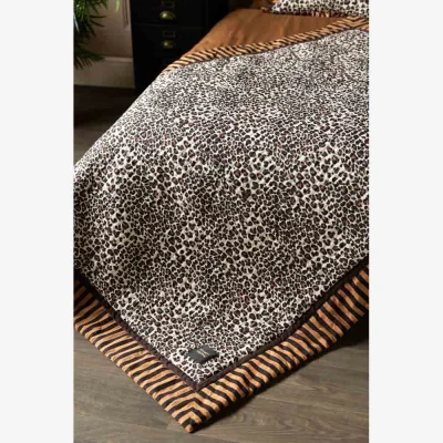 Rockett St George Leopard Print & Stripe Reversible Quilt