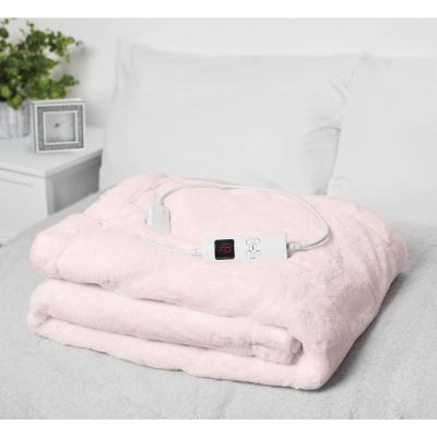 The Range Rabbit Faux Fur Electric Blanket - Blush