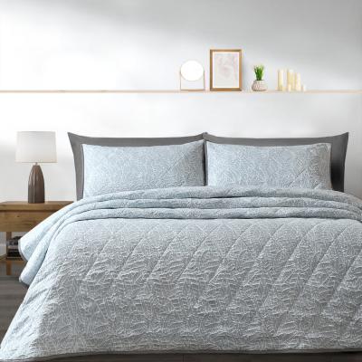 The Range Luxury Jacquard Quilted Bedspread Sets - Duck Egg / Double
