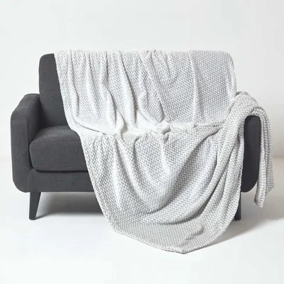 The Range Homescapes Mora Faux Fur Velvet Throw - Grey / 160cm