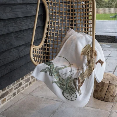 The Range Pharaoh On War Chariot Blanket - Brown