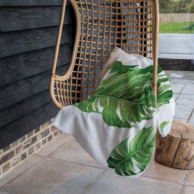 The Range Twin Botanical Leaves Blanket - Green