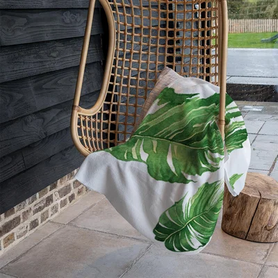 The Range Twin Botanical Leaves Blanket - Green