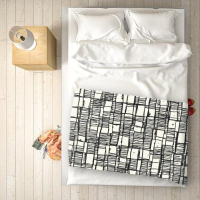 The Range Irregular Sketched Block Textured Blanket - Grey
