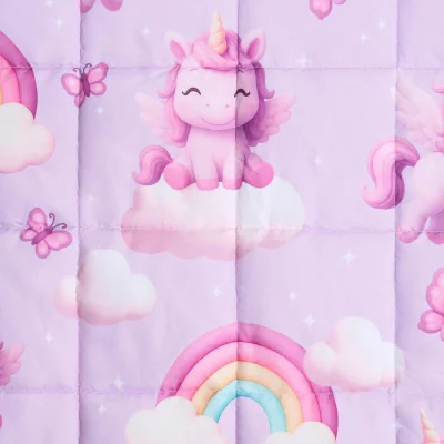 The Range OHS Kids Unicorn Print Weighted Blanket - Lilac