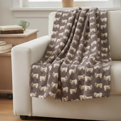 The Range Highland Cow Blanket Throw - Mocha