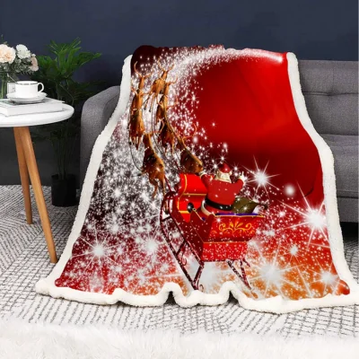 The Range Christmas Sleigh Blanket Large Flannel Throw - Red