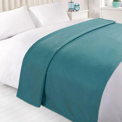 The Range Dreamscene Warm Soft Plain Fleece Throw Over Blanket - Teal / 150cm