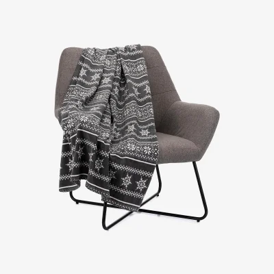 The Range Christmas Fleece Throw - Grey / Nordic Grey