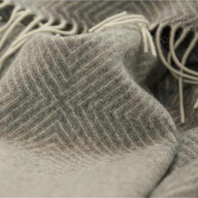 The Range Hampton Merino Wool Blend Throw - Light Grey