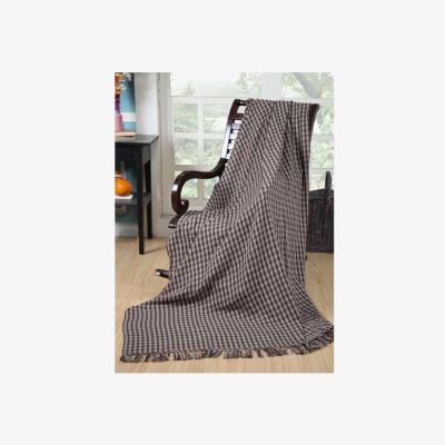 The Range Luxury Cotton Checked Sofa Throw - Checked
