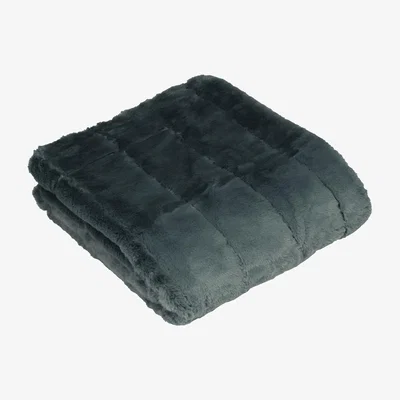 The Range Alpine Faux Fur Throw - Charcoal / 200cm