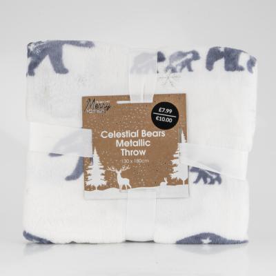 The Range Celestial Bears Metallic Throw Silver - Silver