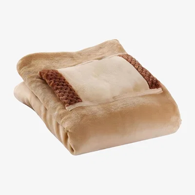 The Range Electric Heated Throw Blanket with Pocket - Brown