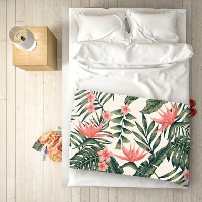 The Range Dark Tropical Green Leaves Blanket - Green