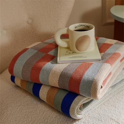 The Range Cotton Stripe Knitted Throw - Orange