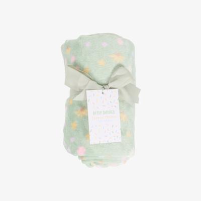 The Range Ditsy Daisies Fleece Throw - Green