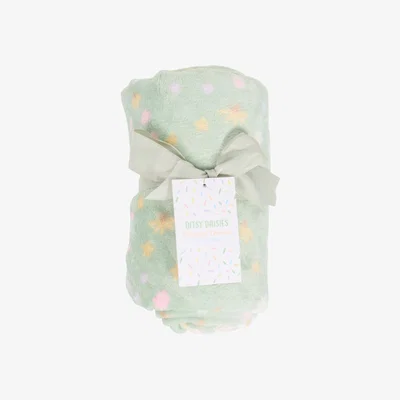 The Range Ditsy Daisies Fleece Throw - Green