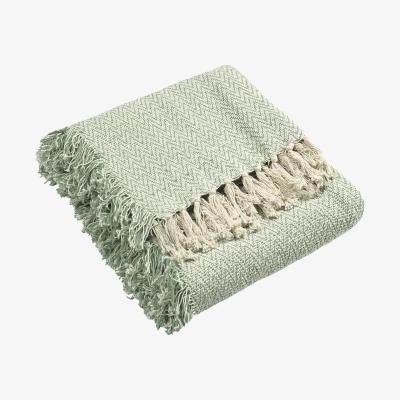 The Range Jasper Herringbone Throw - Sage