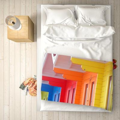 The Range Beach Huts Blanket - Blue