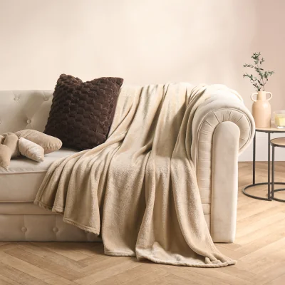 The Range OHS Supersoft Throw - Natural / 200cm