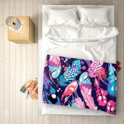 The Range Beautiful Colourful Feathers Blanket - Pink