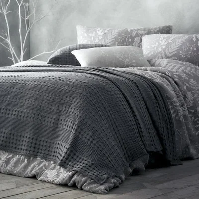 The Range Amara Waffle Throw - Grey