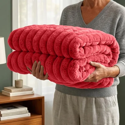 The Range Casabella Throw Blanket - Ribbed Fleece Blanket