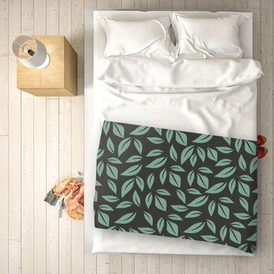 The Range Delicate Leaf Blanket - Green