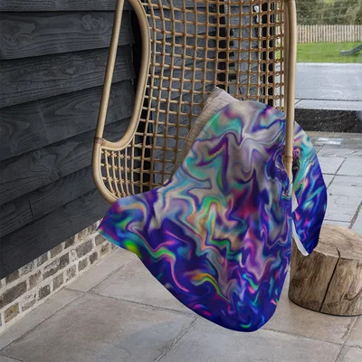The Range Psychedelic Marble Blanket - Blue