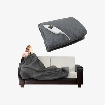 The Range 130x160cm Flannel Electric Heated Blanket Throw - Grey