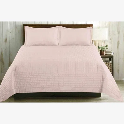 The Range Harrogate Polyester Bedspread (240x200 cm) - Blush