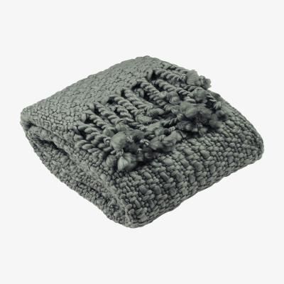 The Range Large Chunky Knit Throw - Grey