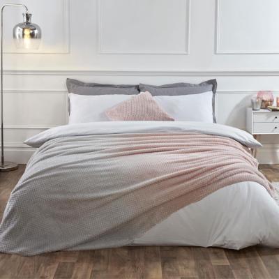 The Range Dreamscene Waffle Ombre Fleece Soft Throw Blanket - Silver / 240cm