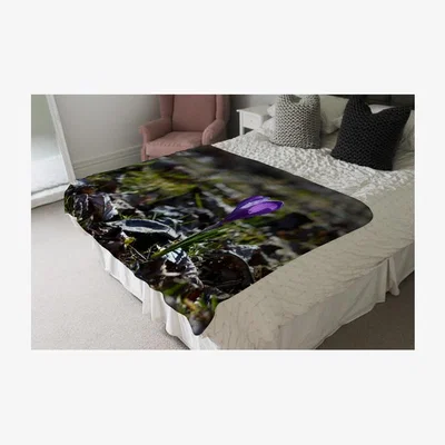 The Range Autumn Flower Bloom in Nature Designer Blanket - Purple