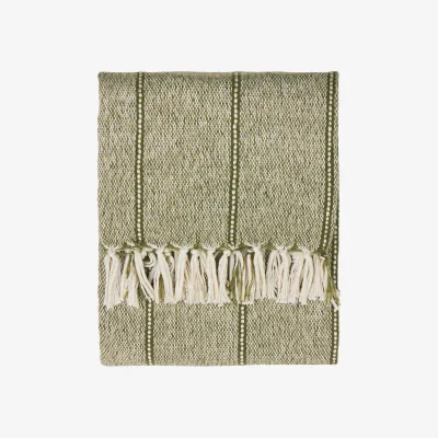 The Range Hedon Woven Indoor and Outdoor Throw - Moss