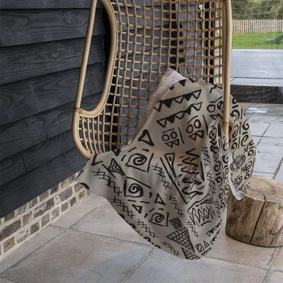 The Range Striped Egyptian Theme With Ethnic And Tribal Motifs Blanket - Brown