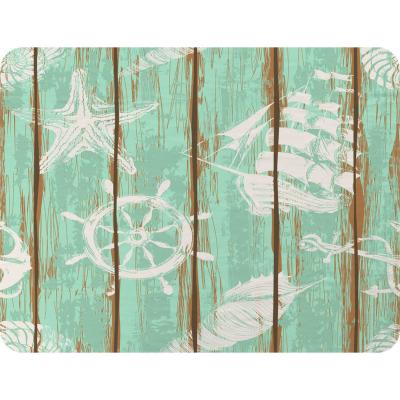 The Range Nautical Elements On Wood Blanket - Green