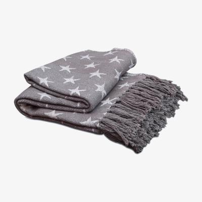 The Range Jacquard Star Throw grey 100 percent Cotton - Grey
