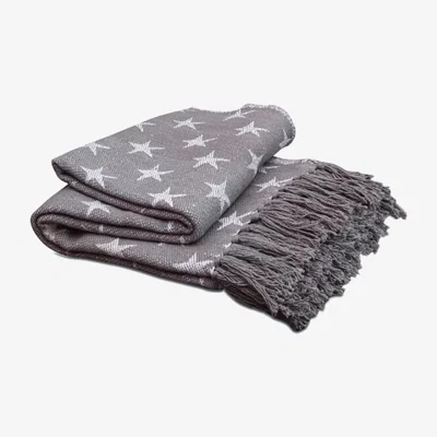 The Range Jacquard Star Throw grey 100 percent Cotton - Grey
