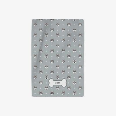 The Range Personalised Grey Husky Blanket - Pattern