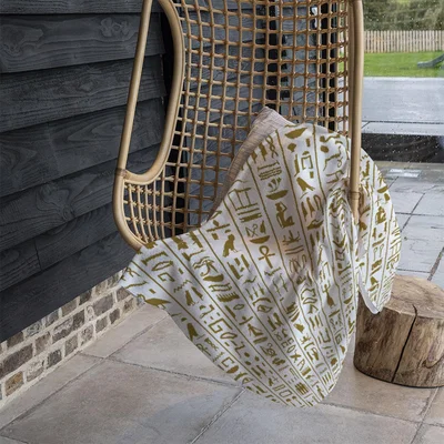 The Range Acient Egyptian Heiroglyphs Blanket - Brown