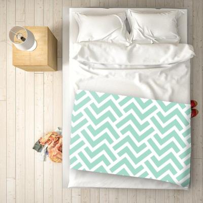 The Range Green Geometric Pattern Blanket - Blue