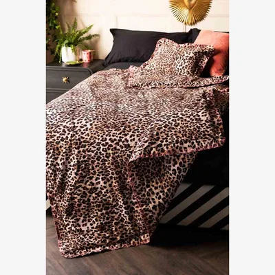 Rockett St George Leopard Print Scalloped Edge Quilt