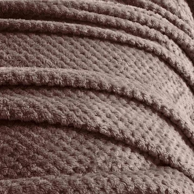 The Range Luxury Large Waffle Honeycomb Mink Throw - Brown / 150cm