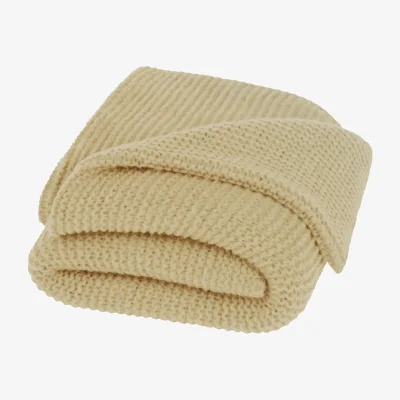 The Range Seasons Suzy Polyester Knitted Blanket - Beige